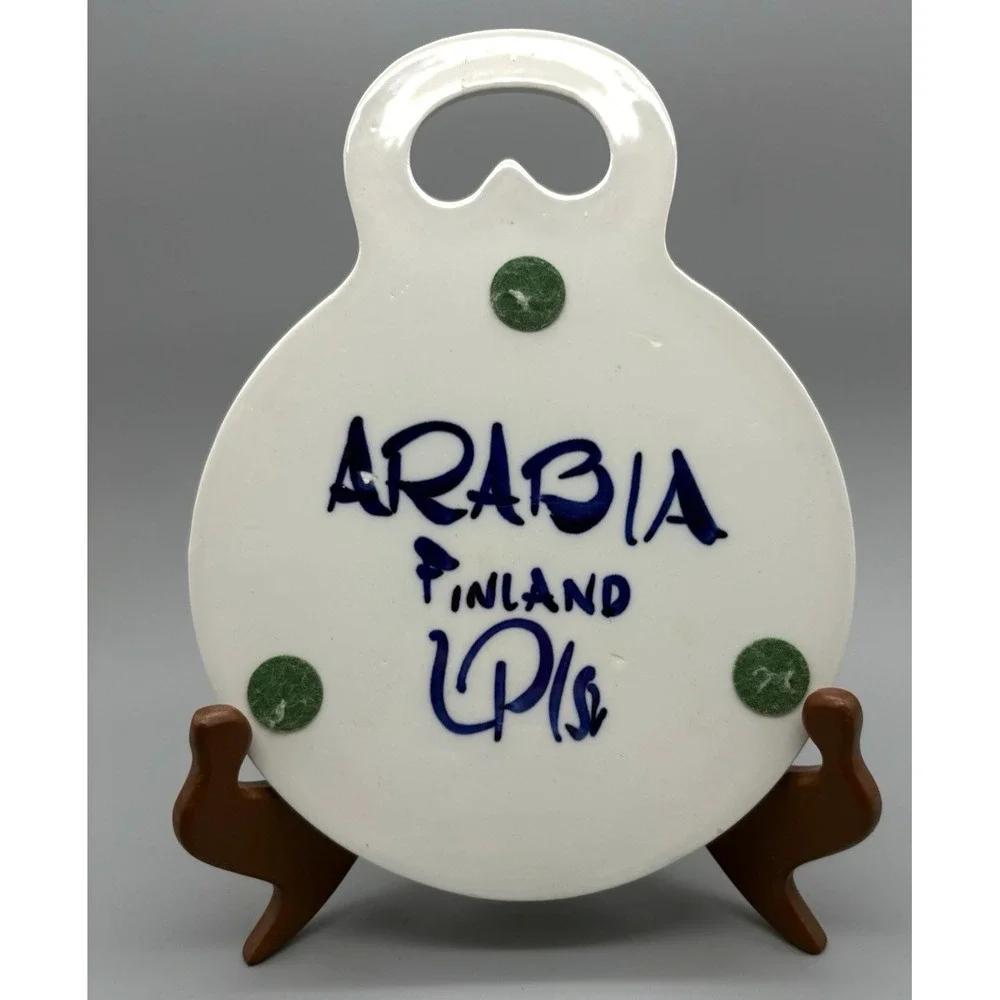 Vintage ceramic trivet cutting cheese board Valencia Arabia Finland Ulla Procope